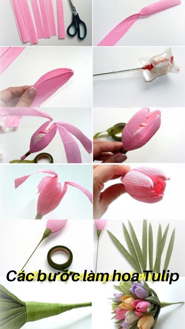 Tulip flower brooches How to make simple but beautiful handmade paper flowers