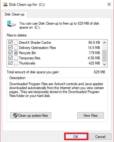 Clean up system files dọn dẹp